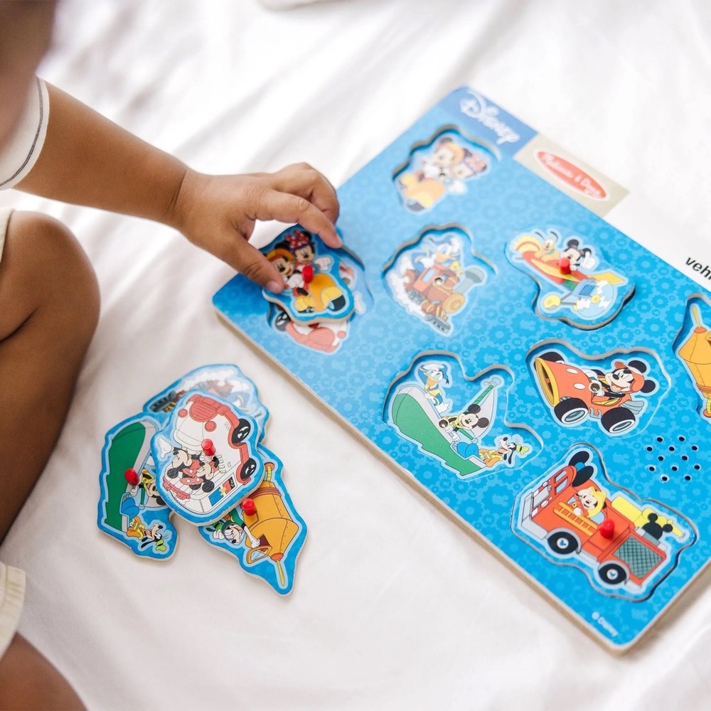 Melissa & Doug Disney Mickey Mouse Vehicles Sound Puzzle - Multicolor